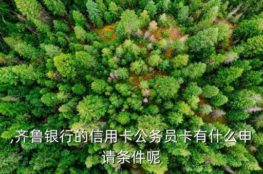 ,齐鲁银行的信用卡公务员卡有什么申请条件呢