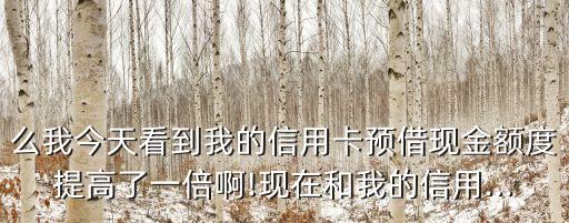 么我今天看到我的信用卡预借现金额度提高了一倍啊!现在和我的信用...