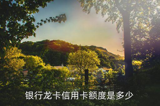 银行龙卡信用卡额度是多少