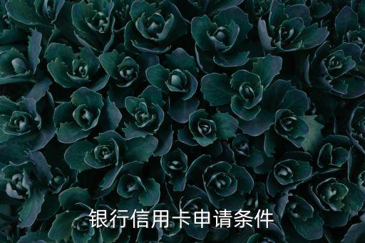 银行信用卡申请条件
