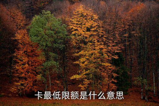 卡最低限额是什么意思