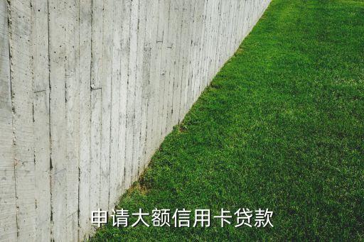 申请大额信用卡贷款