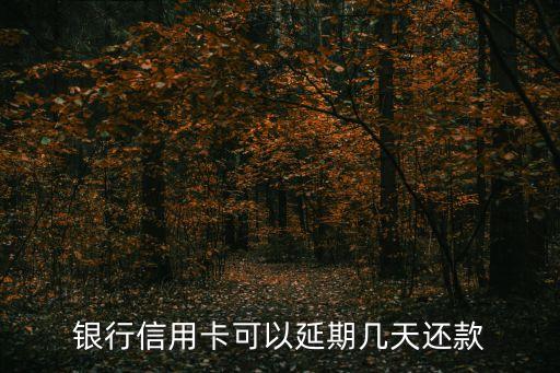 银行信用卡可以延期几天还款