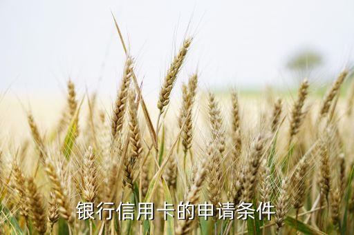 银行信用卡的申请条件