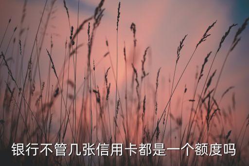 银行不管几张信用卡都是一个额度吗