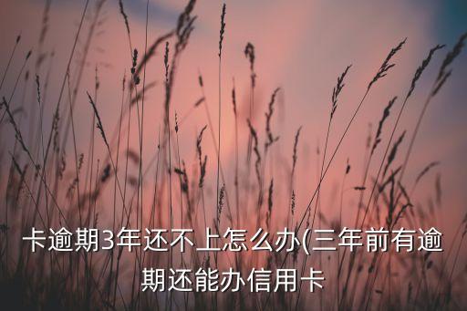 卡逾期3年还不上怎么办(三年前有逾期还能办信用卡