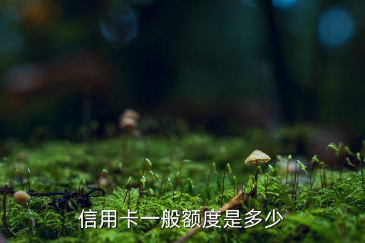 信用卡一般额度是多少