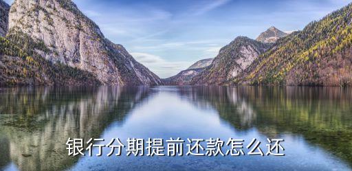 银行分期提前还款怎么还