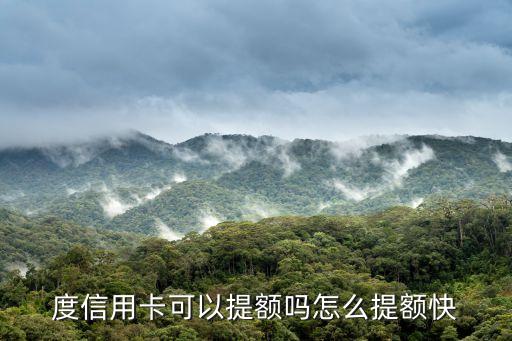 度信用卡可以提额吗怎么提额快