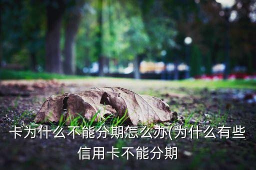信用卡分期分不了怎么办理,为什么信用卡分期不好?