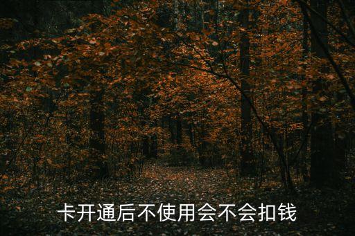 卡开通后不使用会不会扣钱