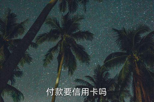 付款要信用卡吗
