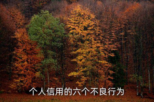 个人信用的六个不良行为