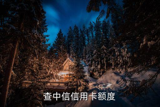 查中信信用卡额度