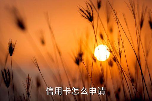 信用卡怎么申请