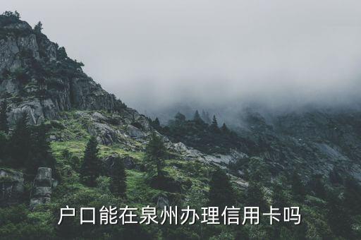 户口能在泉州办理信用卡吗