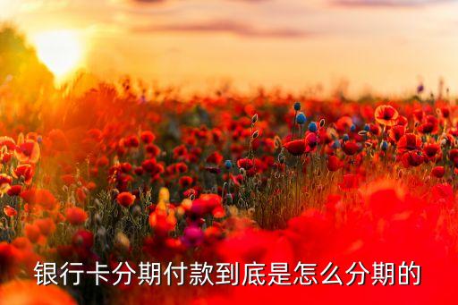 银行卡分期付款到底是怎么分期的