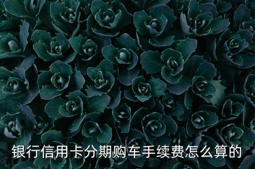 银行信用卡分期购车手续费怎么算的