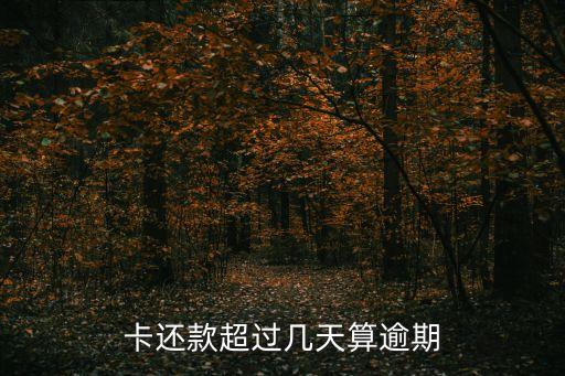 卡还款超过几天算逾期