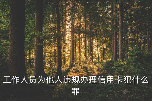 工作人员为他人违规办理信用卡犯什么罪