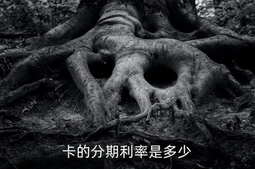 卡的分期利率是多少