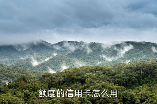额度的信用卡怎么用