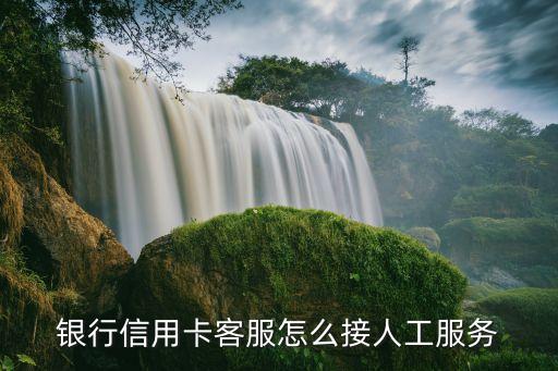 银行信用卡客服怎么接人工服务
