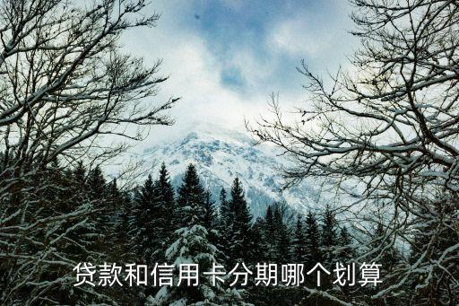 贷款和信用卡分期哪个划算