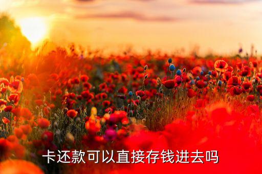 卡还款可以直接存钱进去吗